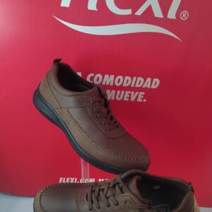 Zapato para caballero , marca flexi piel color tabaco cómodo elegante